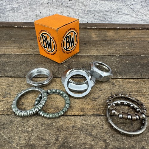 Vintage Bayliss Wiley Headset Top Nut Lot Part Lot Box England Silver Bike