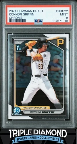 2024 Bowman Draft Chrome 1st Konnor Griffin Prospect Pirates PSA 9 Mint BNB66
