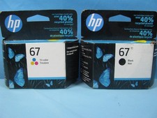 GENUINE HP 67 BLACK  67 TRI-COLOR INK CARTRIDGES 3YM55AN 3YM56AN - NEW - 2026
