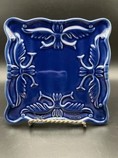 California Pantry Blue Cheese Plate Trivet Ceramic 6" Square 2009