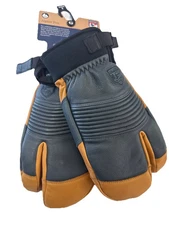 NEW! Hestra Freeride CZone 3 Finger Waterproof Mittens Unisex Grey/Cork 8 Medium