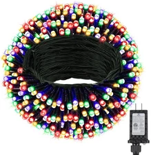 Extra Long 132ft Christmas Decorative Mini Lights, 400 LED Green Wire Fairy S...