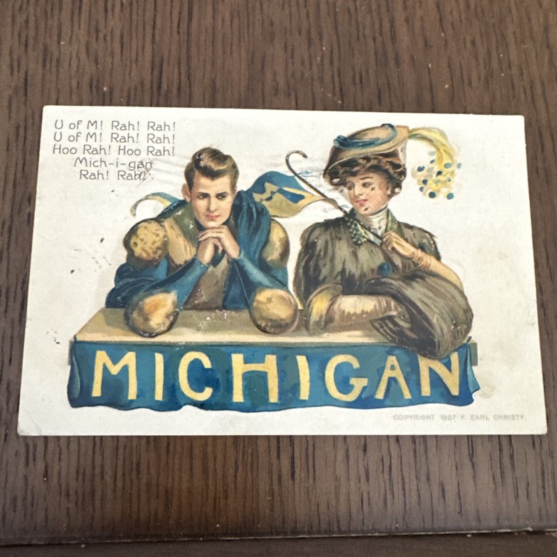 Michigan F. Earl Christy University Postcard  Basketball  