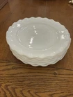 4 Vintage Hazel Atlas White Crinoline Ripple Luncheon Plates