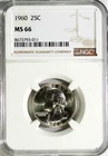 1960 Washington Quarter NGC MS 66 #GA6-11