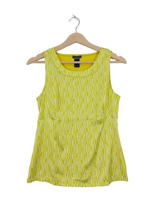 ANN TAYLOR Blusa sin mangas Mujeres Blusa Talla EU 34 amarillo pálido-blanco - Imagen 1 de 4