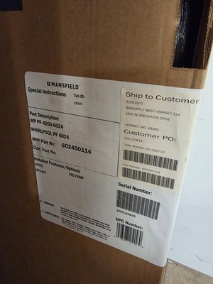 Mansfield 6024 Whirlpool Bathtub 60''x42''x20'' 55 Gal