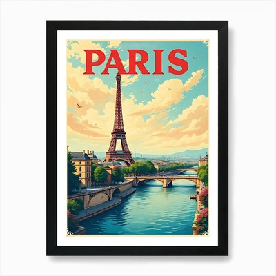 Paris Eiffel Tower 2 Art Print Framed Wall Art Poster Canvas Print Picture