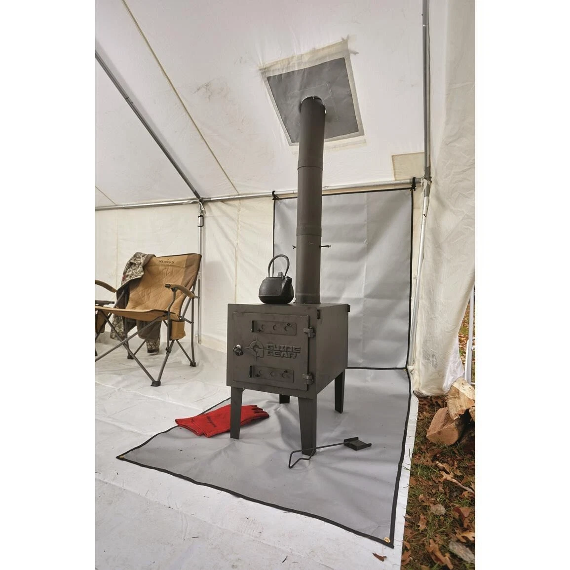 Outdoor Wood Burning Stove Heat Large Log Shop Barn Garage Steel Damper  Cook New | eBay