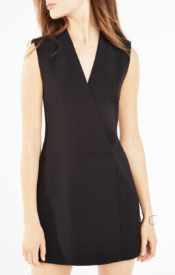 NEW BCBGMAXAZRIA BLACK CARYN WRAP VEST DRESS RND61F60/M968W SIZE XXS | eBay
