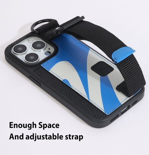For iPhone 15 Pro Card Slot with Adjustable Strap, Made with Tarpaulin - Picture 15 of 16