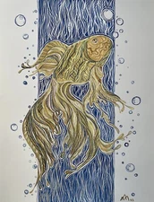 "Goldfish" is the original Ink graphics of the Ukrainian artist