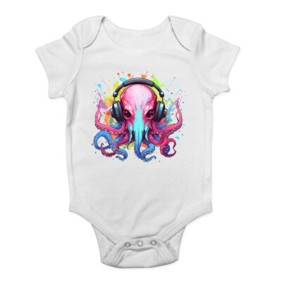 Octopus DJ Baby Grow Weste Musik Indie Pop Rock Punk Body Jungen Mädchen Geschenk