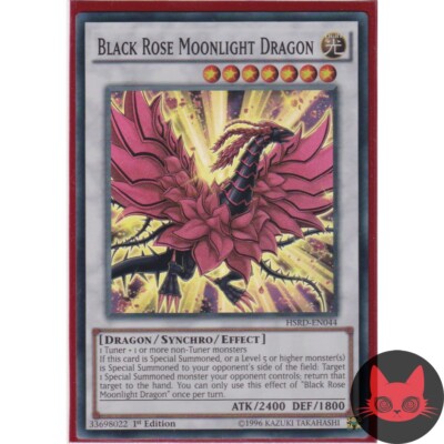 Yugioh Schwarzer Rosenmondscheindrache HSRD-DE044 Super Rare 1. Auflage NM