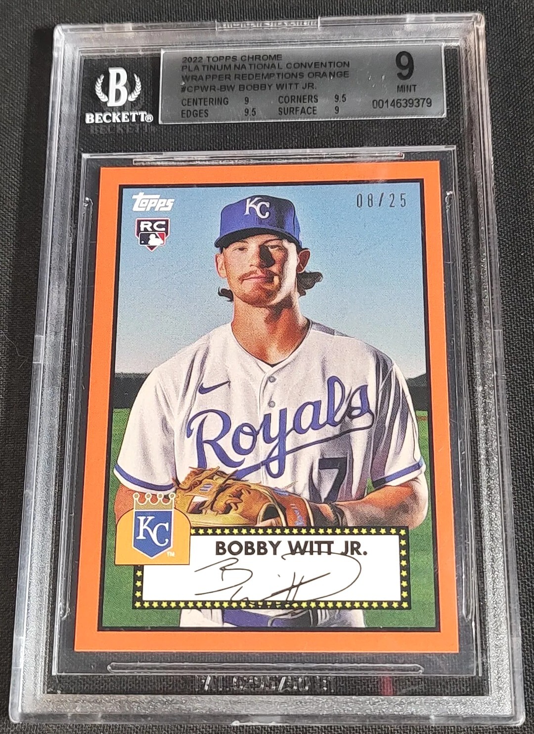 BGS 9 SSP RC /25 BOBBY WITT JR ORANGE ROOKIE 2022 Topps Chrome 