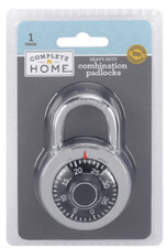 Complete Home Heavy Duty 3-Digit Combination Padlock - Keyless Lock - New Sealed
