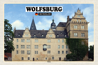 Blechschild 18x12 Wolfsburg Schloss Gemälde Wand Deko Bar Kneipe Sammler Geschen