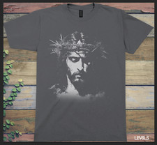 JESUS CROWN OF THORNS T SHIRT CHRISTIAN CROSS JESUS SAVES GOD IS GOOD
