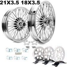 21 18 3.5 Fat Spoke Wheels Rotors For Harley Electra Glide 00-07 Road King Flh