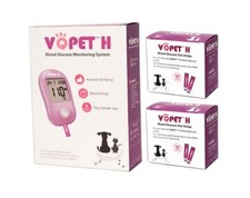 VQ PET H Blood Glucose Monitor System for Pets-Starter KIT with 100 Test Strips