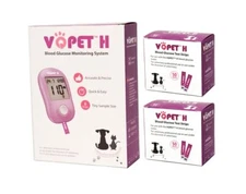 VQ PET H Blood Glucose Monitor System for Pets-Starter KIT with 100 Test Strips
