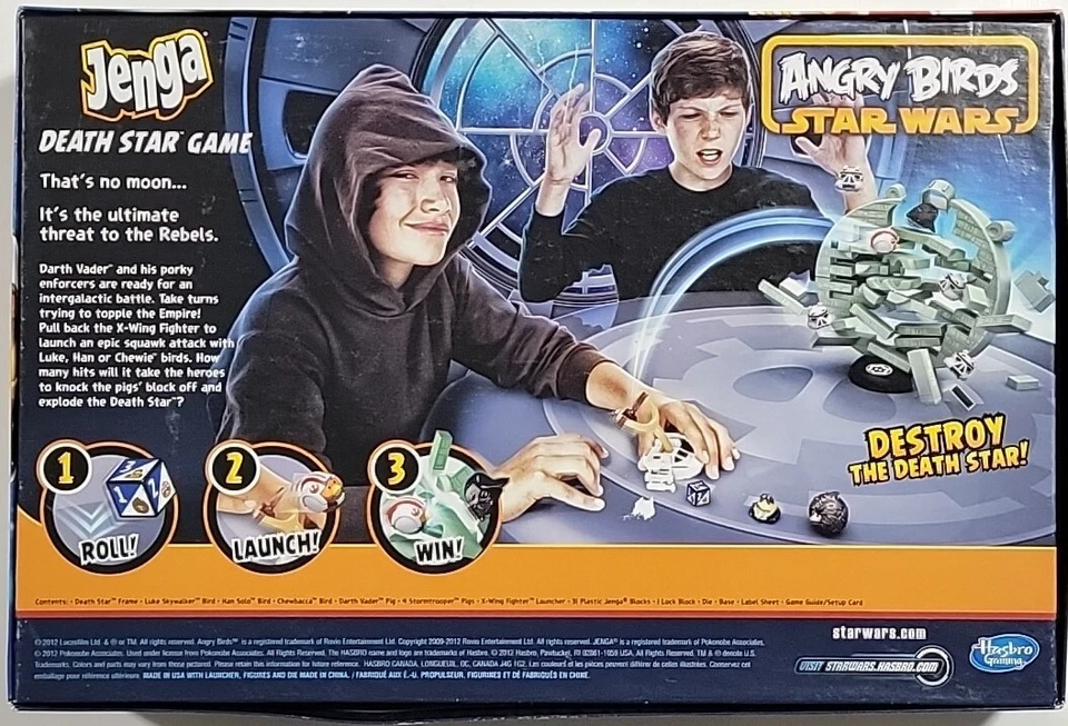 Hasbro Angry Birds Star Wars Jenga Juego Estrella de la Muerte - 100% Completo - Caja Abierta. Foto 2 de 4