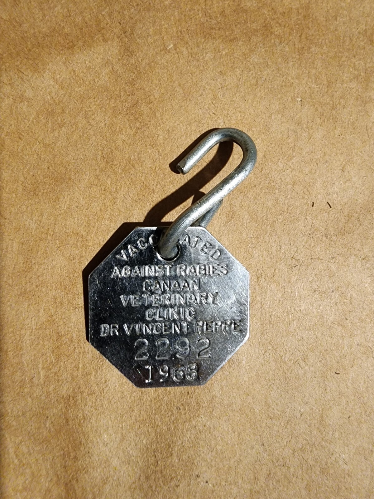 VINTAGE 1968 DR VINCENT PEPPE CANAAN CT VETERINARY CLINIC RABIES DOG