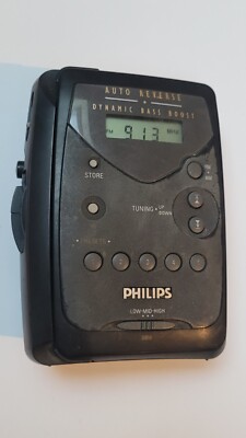 Walkman Auto Reverse PHILIPS AQ 6548 Radio Kassettenspieler / Selten Funktioniert 