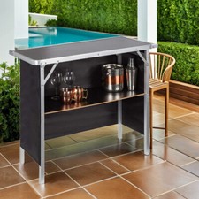 Portable 2 Tier Bars Table Outdoor Party Kitchen Table Camping Table Aluminium