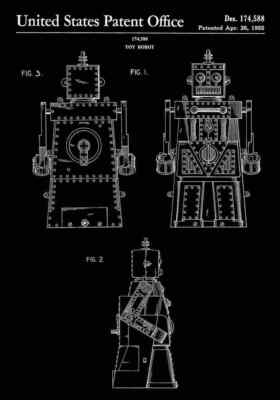 ToyRobot black patent print A4 Vintage