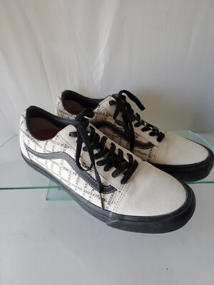 Supreme Vans Old Skool Pro White Black Mens Size