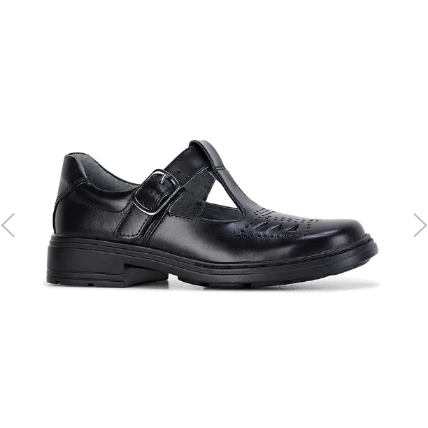 Clarks Ingrid Junior Black Leather Comfort Girls Kids School Shoes