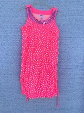 SALE @ Vintage JUSTICE Pink Sequin Glitter Hot Polka Dot Dress Sz 18 ❤️tb9j3