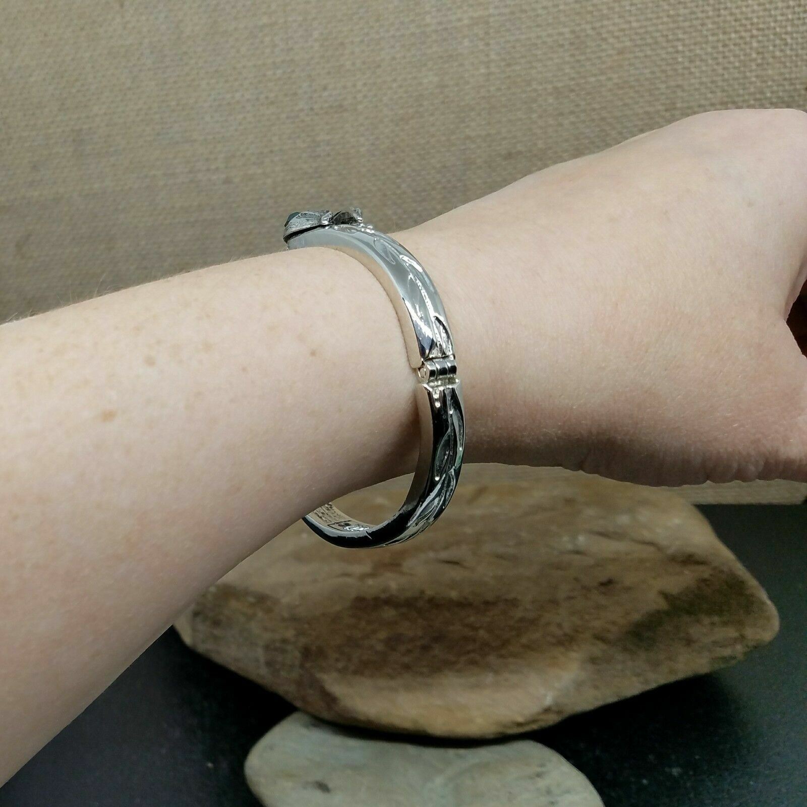 Rare Lenox Flower of the Month May Hinge Bangle Brace… Gem