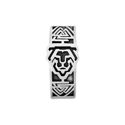 cai men Single-Creole 925 Sterling Silber oxidiert matt Muster Löwe Herren NEU