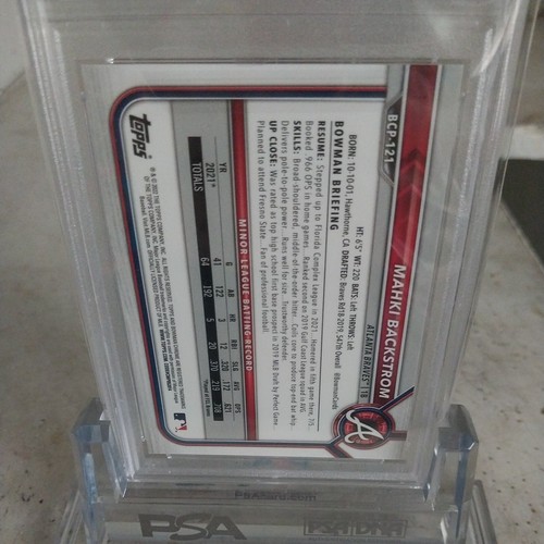 2022 Bowman Mega Box Chrome Yellow Refactor /75 No. 121 Mahki Blackstrom PSA 9 - Bild 4 von 4