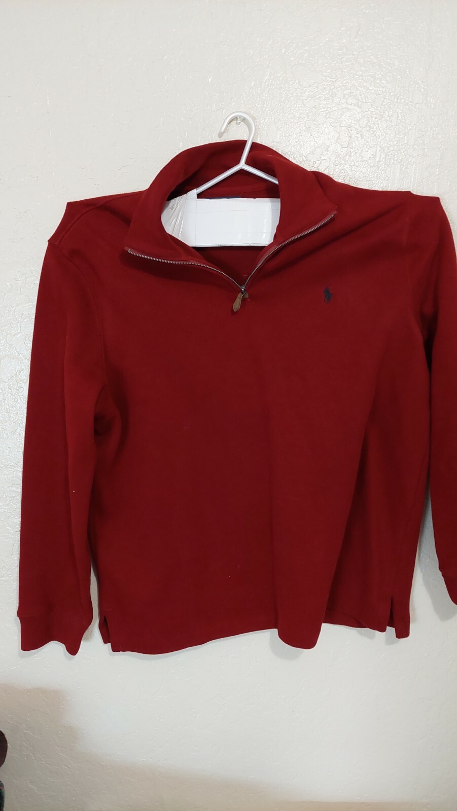 Polo Ralph Lauren 1 2 zip finto collo felpa uomo XL blu pony logo