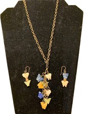 Necklace Pierced Earring Set Butterflies
