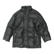 Byblos Womens Black Puffer Jacket | Vintage High End Designer Padded Coat Vtg