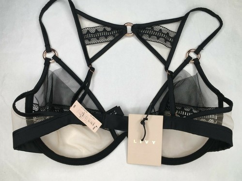 LIVY MONOWIRE BRA 32C EUROPEAN 70C RED POINT VICTORIAS SECRET BLACK NUDE - Picture 2 of 7