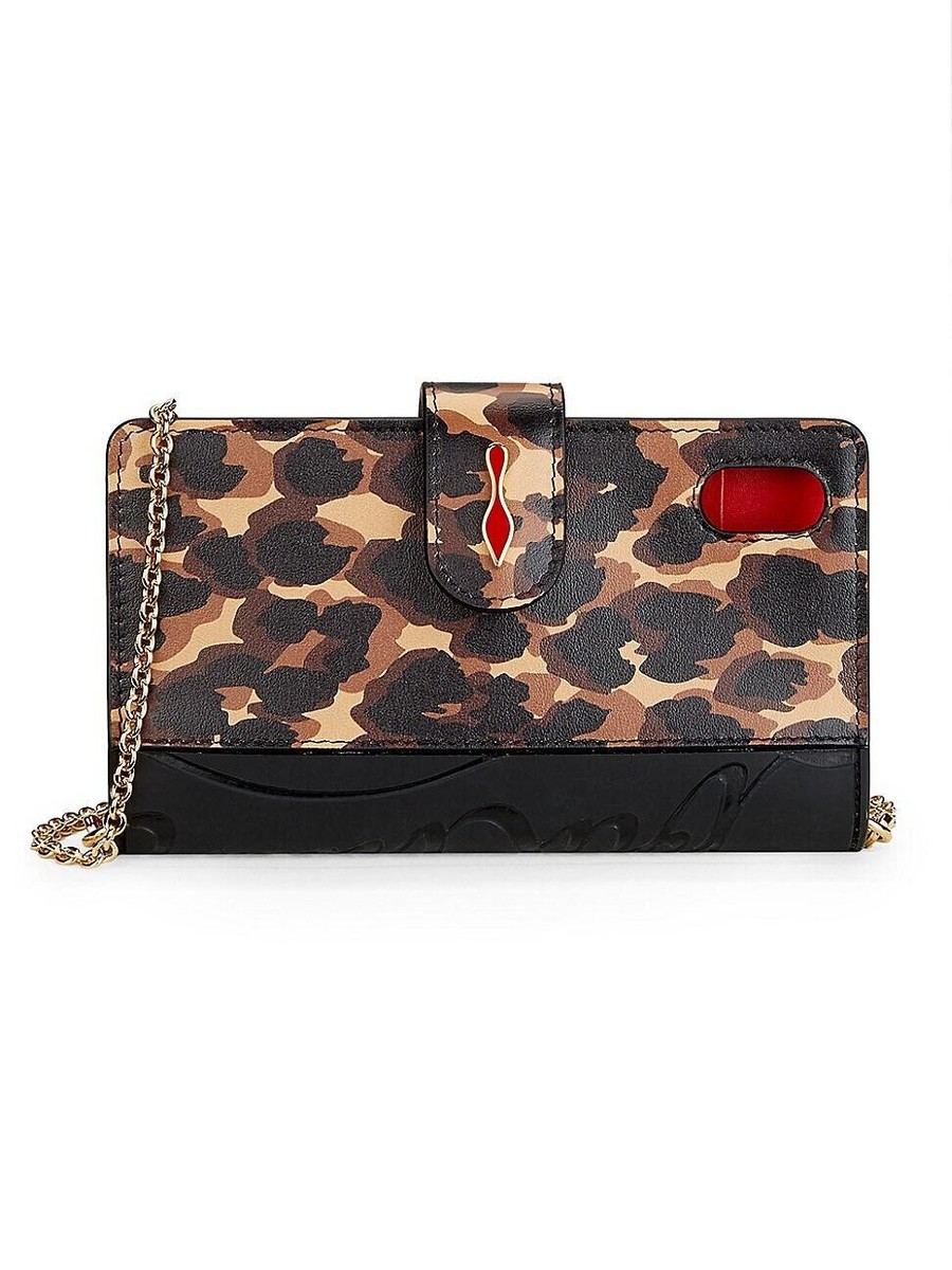 100% AUTHENTIC NEW CHRISTIAN LOUBOUTIN LOUBIFLAP LEOPARD IPHONE