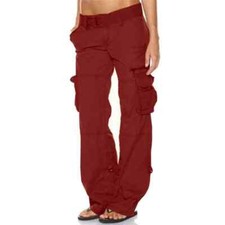 Woman Trousers autumn/winter wide-legged Pants Pocket Leisure Solid Color