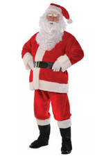 Adult Plush Santa Suit 10pc Costume
