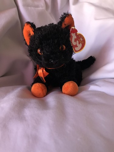 halloween ty beanie baby fraidy cat 2001 plush orange and black