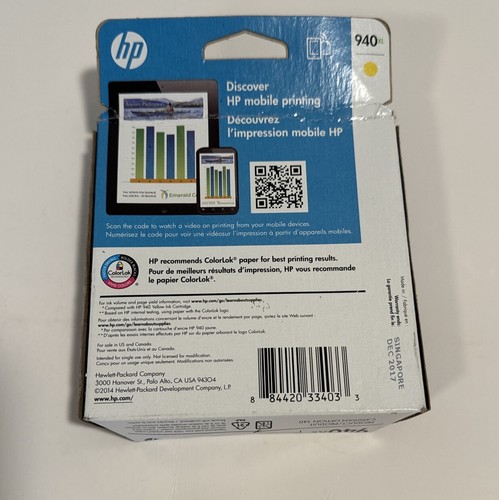 HP 940XL Yellow Officejet Ink Exp 12 2017 - Picture 4 of 4