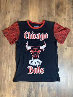 Hardwood Classic Chicago Bulls Windy City 2-Color Black Red Accent T-Shirt Med | eBay