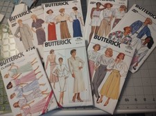 7 1980's Butterick Patterns Uncut