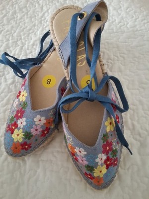 Fabiola Floral Lace Up Espadrilles