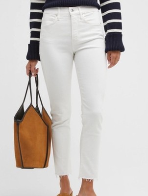 Veronica Beard Carly White Kick Flare Jeans
