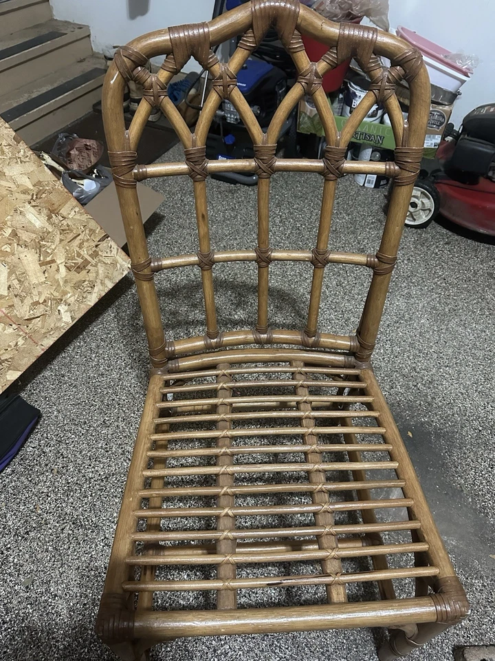 Juego de 2 sillas de bambú vintage estilo McGuire Foto 3 de 3